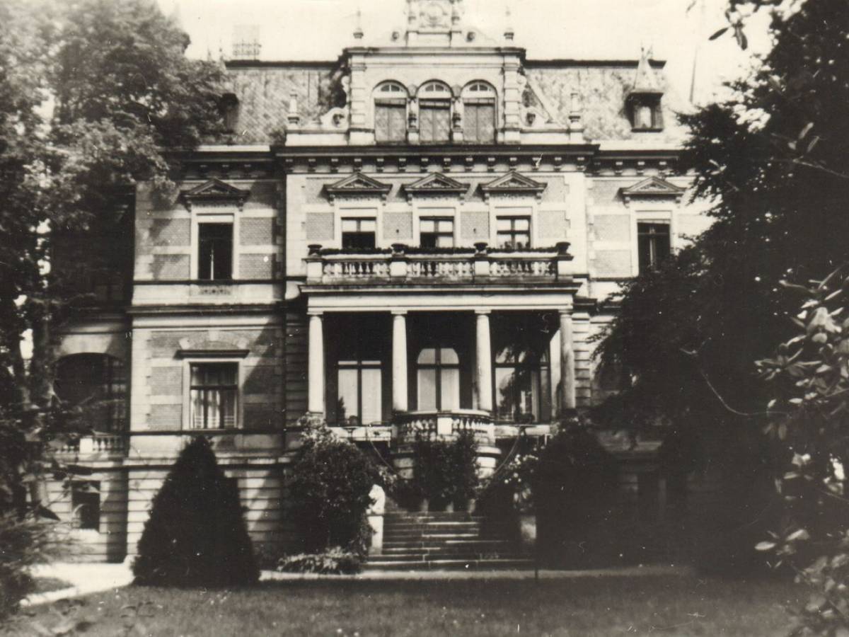 1913 Parkseite der Villa mit großzügiger Freitreppe